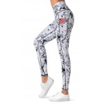 Marble High Waist Yoga Leggings with 3 Pockets,Tummy Control Workout Running 4 Way Stretch Yoga Pants Marble High Waist Yoga Leggings with 3 Pockets,Tummy Control Workout Running 4 Way Stretch Yoga Pants