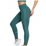 Green Workout Leggings for Women Yoga Pants Leggings Stripes on Side, Tummy Control High Waisted Green Workout Leggings for Women Yoga Pants Leggings Stripes on Side, Tummy Control High Waisted