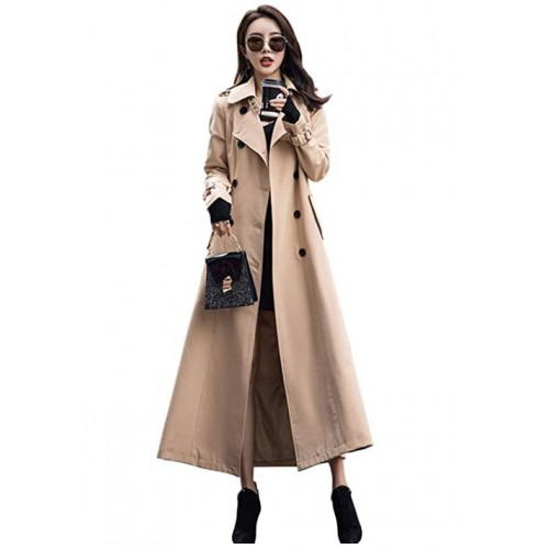 Women's Double Breasted Duster Trench Coat Slim Full Length Maxi Long Overcoat Women's Double Breasted Duster Trench Coat Slim Full Length Maxi Long Overcoat