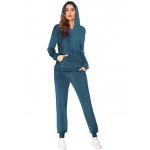 2 Piece Sweatsuits Women Long Sleeve Hoodie Sets Zipper Soft Tracksuit Loose Sweatshirts Velour Jogger with Pockets 2 Piece Sweatsuits Women Long Sleeve Hoodie Sets Zipper Soft Tracksuit Loose Sweatshirts Velour Jogger with Pockets